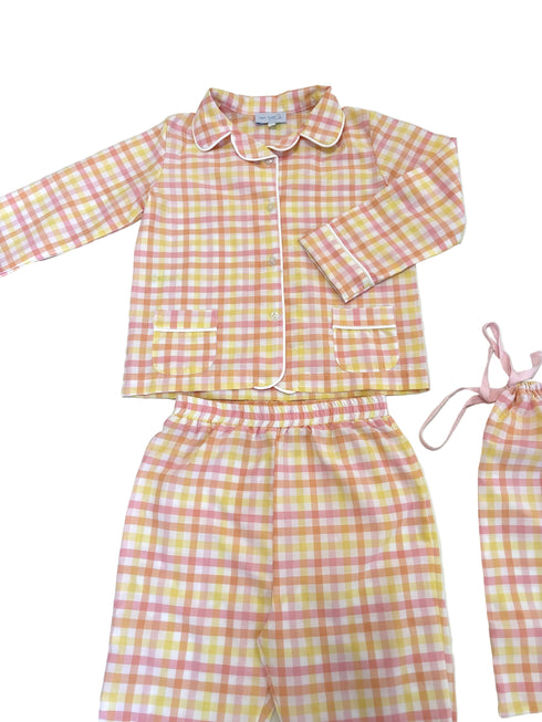 Pijama carouri galbene